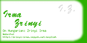 irma zrinyi business card